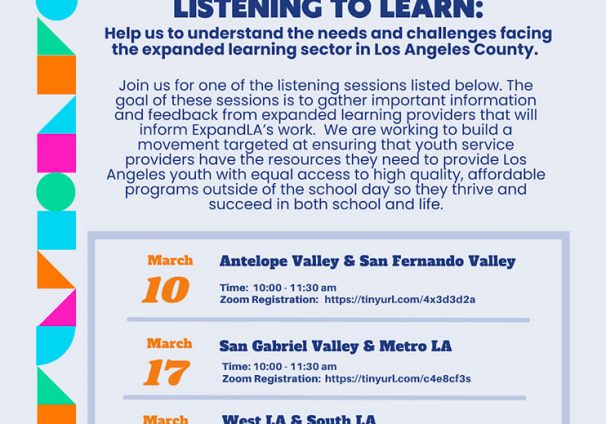 ExpandLA will Host a Listening Session to Help Inform their Work of Supporting