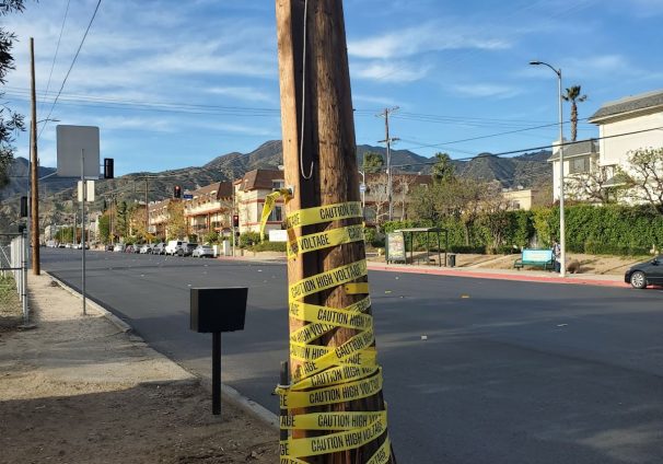 Damaged Wooden Pole on Foothill Blvd