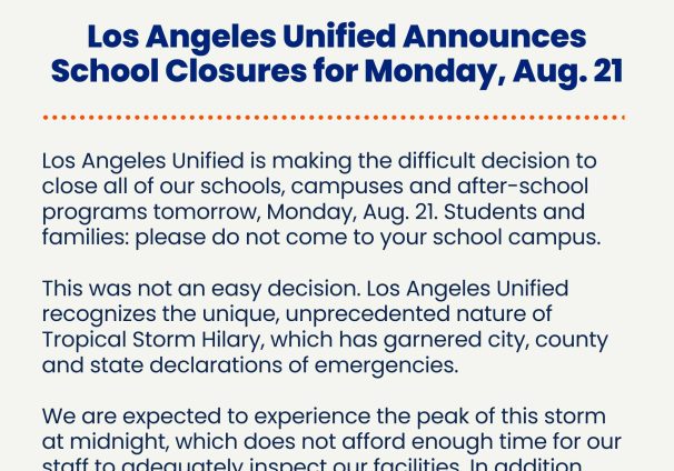 Los Angeles Unified School District will be Closing Schools